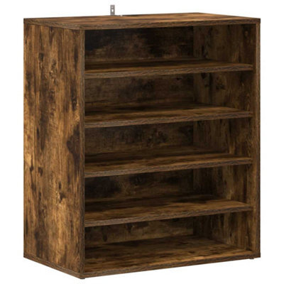 Berkfield Elegant Shoe Cabinet Smoked Oak 60X35X70 Cm Engineered Wood - image 1