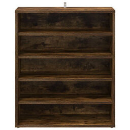 Berkfield Elegant Shoe Cabinet Smoked Oak 60X35X70 Cm Engineered Wood - thumbnail 5