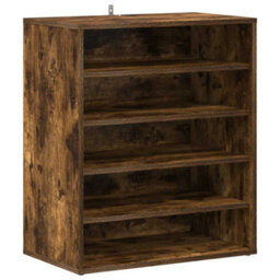Berkfield Elegant Shoe Cabinet Smoked Oak 60X35X70 Cm Engineered Wood - thumbnail 1