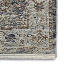 Grey Geometric Traditional Easy To Clean Geometric Dining Room Rug-120Cm X 170Cm - thumbnail 4