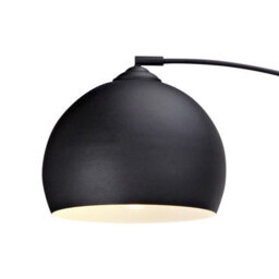 Teamson Home Arc Curved Standing Floor Lamp With Bell Shade & Marble Base - Black/black Marble - thumbnail 5