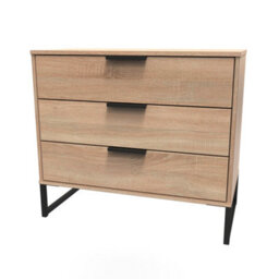Beijing 3 Drawer Chest Of Drawers In Bardolino Oak (Ready Assembled) - thumbnail 3