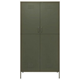 Berkfield Wardrobe Olive Green 90X50X180 Cm Steel - thumbnail 3