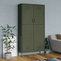 Berkfield Wardrobe Olive Green 90X50X180 Cm Steel