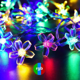 Multicoloured 50 Led Solar Power Flower Fairy Garden Lights String Outdoor Party Wedding Xmas - thumbnail 5