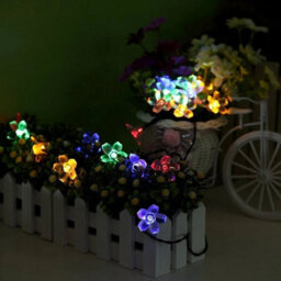 Multicoloured 50 Led Solar Power Flower Fairy Garden Lights String Outdoor Party Wedding Xmas - thumbnail 4