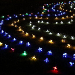Multicoloured 50 Led Solar Power Flower Fairy Garden Lights String Outdoor Party Wedding Xmas - thumbnail 3