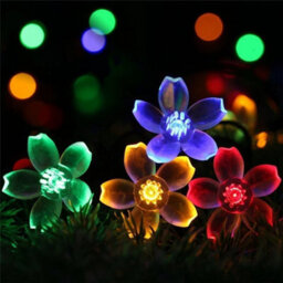 Multicoloured 50 Led Solar Power Flower Fairy Garden Lights String Outdoor Party Wedding Xmas - thumbnail 2
