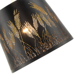 Happy Homewares Corn Field And Grass Laser Cut Black Pendant Shade With Gold Inner - thumbnail 3