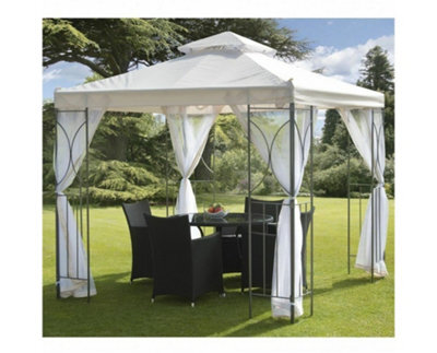 Suntime 2.5 X 2.5 Polenza Cream Gazebo With Net Curtains - image 1
