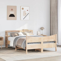 Berkfield Bed Frame With Headboard 160X200 Cm Solid Wood Pine - thumbnail 3