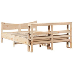 Berkfield Bed Frame With Headboard 160X200 Cm Solid Wood Pine - thumbnail 8