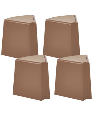 Wyld And Coco Gardenease Set Of 4 Brown Stackable Synthetic Garden Stools With Viennese Braid Top - image 1