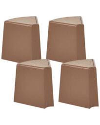Wyld And Coco Gardenease Set Of 4 Brown Stackable Synthetic Garden Stools With Viennese Braid Top - thumbnail 1