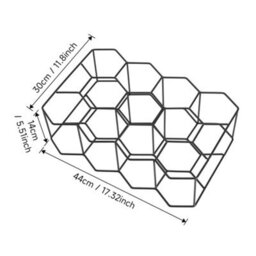 Thehotsale 11 Bottle Black Wine Rack Metal Countertop Hexagon Wine Rack - thumbnail 7