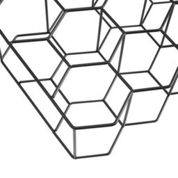 Thehotsale 11 Bottle Black Wine Rack Metal Countertop Hexagon Wine Rack - thumbnail 5