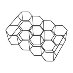 Thehotsale 11 Bottle Black Wine Rack Metal Countertop Hexagon Wine Rack - thumbnail 4