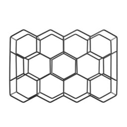 Thehotsale 11 Bottle Black Wine Rack Metal Countertop Hexagon Wine Rack - thumbnail 3