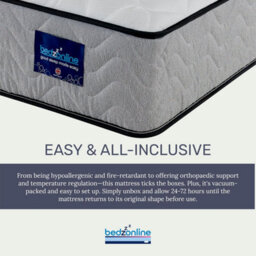 Bedz Online Bedzonline Orthopaedic Memory Foam Spring Mattress, Full Body Support, Pressure Relief, 4Ft Small Double (120X190Cm) - thumbnail 6