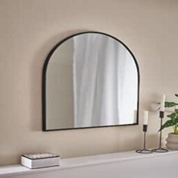 Biznest Black Arched Mirror Wall Mirror For Living Room Bedroom Hallway Home Decor Birthday House Warming 70X50X2.5Cm