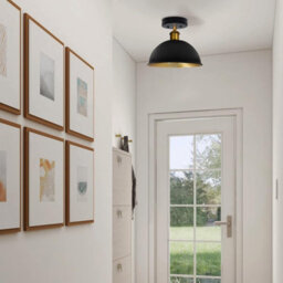 2 Pack Of Vintage-Flush Mount Ceiling Light With 21Cm Dome Lamp Shade Durable Metal E27 Ceiling Light For Living Room - thumbnail 7
