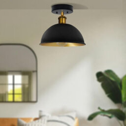 2 Pack Of Vintage-Flush Mount Ceiling Light With 21Cm Dome Lamp Shade Durable Metal E27 Ceiling Light For Living Room - thumbnail 6