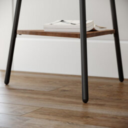Ledrem Loft Series Industrial Hall Tree With 6 Hooks, 2 Triangular Shelves, Steel Frame, Brown And Black, 179 X 49.5 X 49.5 Cm - thumbnail 7