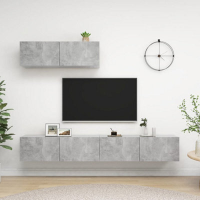 Berkfield Tv Cabinets 3 Pcs Concrete Grey Engineered Wood - image 1