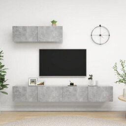 Berkfield Tv Cabinets 3 Pcs Concrete Grey Engineered Wood - thumbnail 1