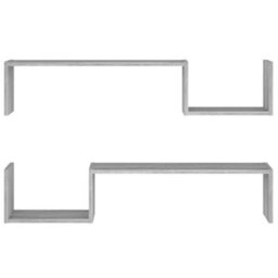 Berkfield Wall Shelves 2 Pcs Grey Sonoma 100X15X20 Cm Engineered Wood - thumbnail 5