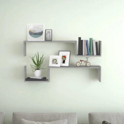 Berkfield Wall Shelves 2 Pcs Grey Sonoma 100X15X20 Cm Engineered Wood - thumbnail 3