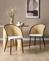 Beliani Set Of 2 Dining Chairs Cornell Metal Black - thumbnail 2