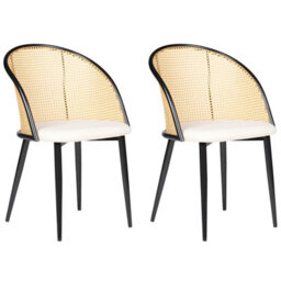 Beliani Set Of 2 Dining Chairs Cornell Metal Black - thumbnail 1