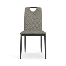 More4Homes Set Of 2 Monza Fabric Dining Chair Modern Padded Seat Metal Legs Kitchen (Grey) - thumbnail 3