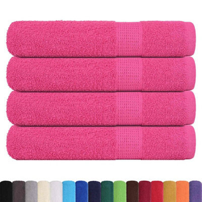 Berkfield Durable Towels 4 Pcs Pink 100X200 Cm 360 Gsm 100% Cotton