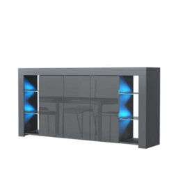 Sideboard Eden 164Cm - Dark Grey With Gloss Doors - thumbnail 9