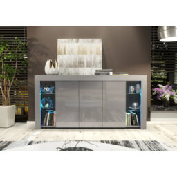 Sideboard Eden 164Cm - Dark Grey With Gloss Doors - thumbnail 5