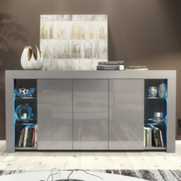 Sideboard Eden 164Cm - Dark Grey With Gloss Doors - thumbnail 4