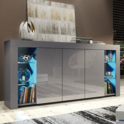 Sideboard Eden 164Cm - Dark Grey With Gloss Doors - thumbnail 1