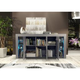 Sideboard Eden 164Cm - Dark Grey With Gloss Doors - thumbnail 6