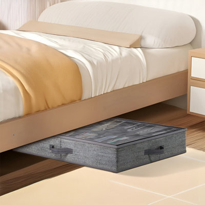 Thehotsale Grey Two Pieces Of Non-Woven Storage Organisers Under Bed Storage - image 1