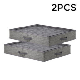 Thehotsale Grey Two Pieces Of Non-Woven Storage Organisers Under Bed Storage - thumbnail 3