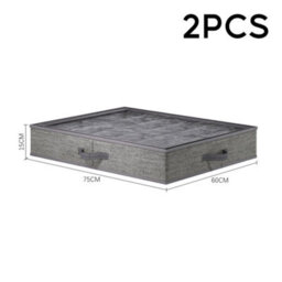 Thehotsale Grey Two Pieces Of Non-Woven Storage Organisers Under Bed Storage - thumbnail 7