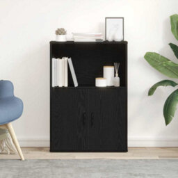 Berkfield Durable Bookcase Black Oak 60X24X85 Cm Engineered Wood - thumbnail 3