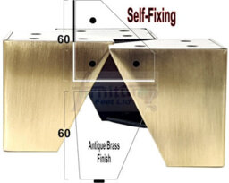 L&F 4X Furniture Feet Metal Antique Brushed Brass Furniture Legs  Sofas Chairs Stools 60mm High Cwc1014 Predrilled