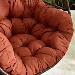 Furniturebox Orange Rattan Egg Chair, Swinging Garden Egg Chair, Patio Deck Outdoor Egg Chair, Comfy Garden Chair + Free Cover - thumbnail 4