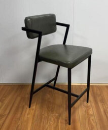 Set Of 2  Bar Stools Tall Bar Chairs With Thick Cushion & Metal Legs Upholstered Counter Height Bar Stools - Green - thumbnail 5