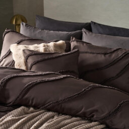 Ohs Tufted Contour Bedding Set Duvet Cover With Pillowcase, Coffee - Single - thumbnail 2