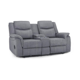 Furnishings For Less UK Orlando Grey Fabric 2 Seater Electric Reclining Sofa Centre Console - thumbnail 2