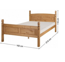 "Mercers Furniture Corona 5'0"" High End Bed Frame King Size Solid Wood Pine Wooden Bedroom With Mexican Styling" - thumbnail 3